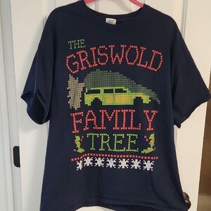 Griswold Family Tree Christmas T-Shirt - Navy